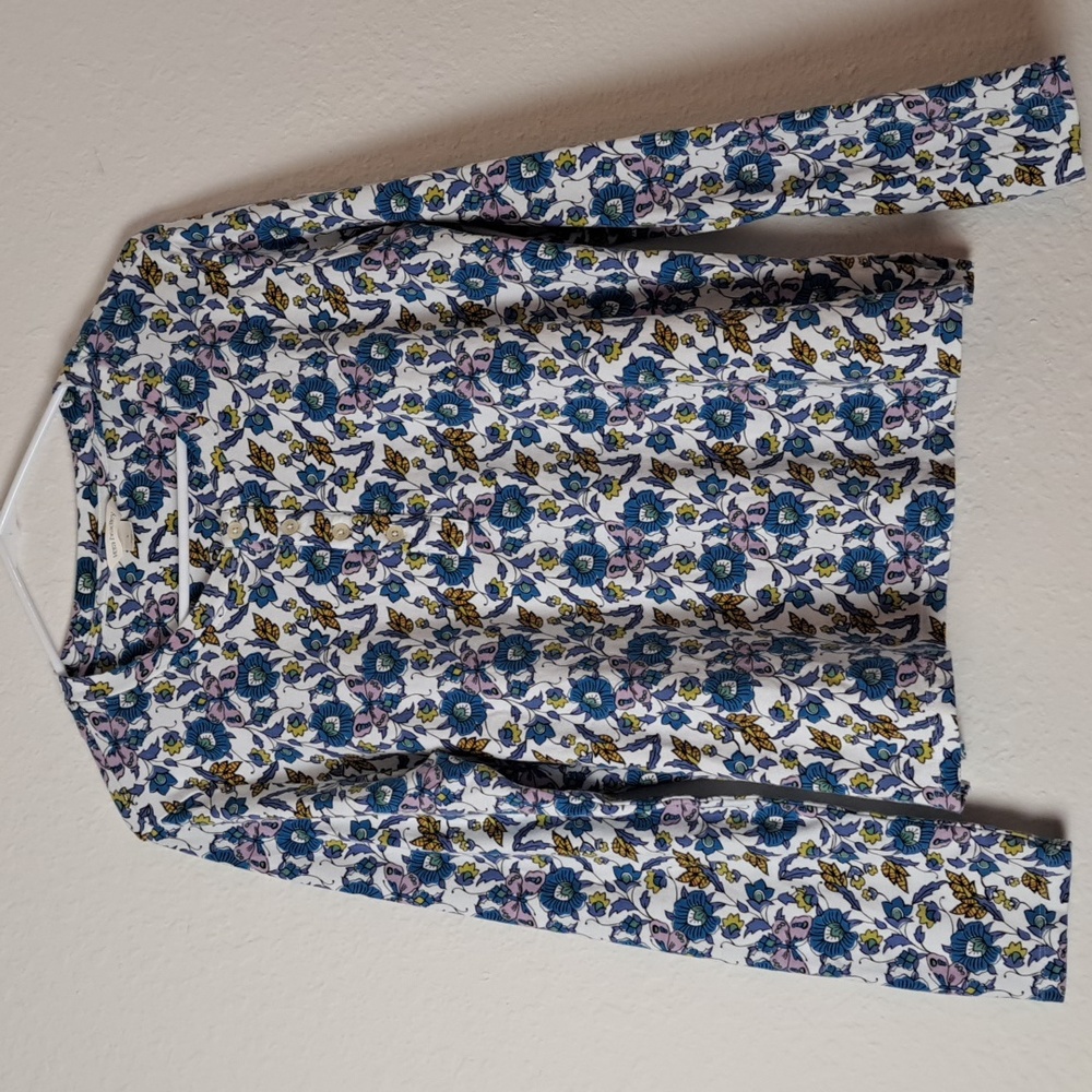 Vera Bradley Pajama PJ Top Womens  SZ S Long Sleeve Floral Butterfly Loungewear